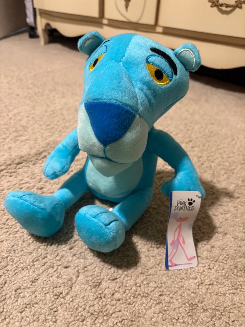NWT pink panther blue plush toy